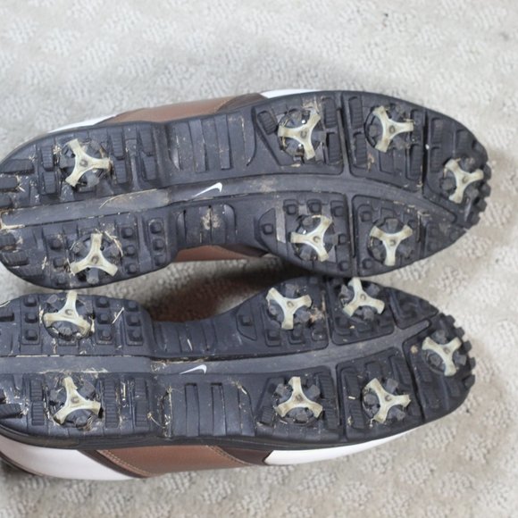 Nike Power Channel Size 9 White and Brown Golf Cleats - Picture 6 of 6